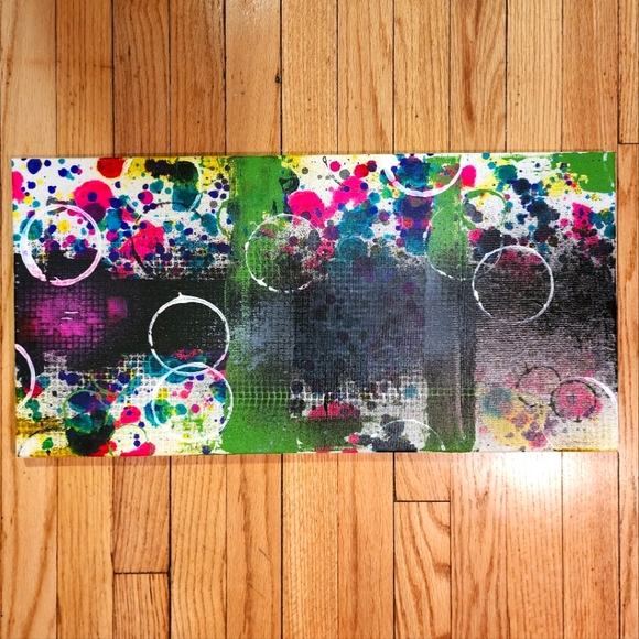 HANDCRAFTED Abstract Painting Artwork HANDPAINTED Bright Canvas Wall Art Decor - Picture 3 of 12